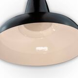 Vintage Industrial Black Pendant Lamps 1950s, Set of 2