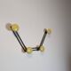 Patère quadruple metallique vintage jaune