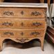 Louis XV style curved chest of drawers in rosewood 3 drawers and marble top
