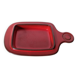 beurrier en grès émaillé rouge