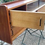 Vintage wooden display cabinet shelf unit – 195 cm