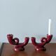 2 vintage Bordeaux ceramic candle holders