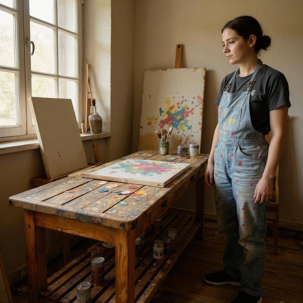 Large beechwood draper's table/counter, circa 1900s