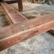 French antique writing desk / work table in cherry wood, 19th century