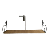 Wall shelf wicker and wrought iron 50s