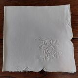 Set of eight embroidered linen napkins 39 X 41 cm