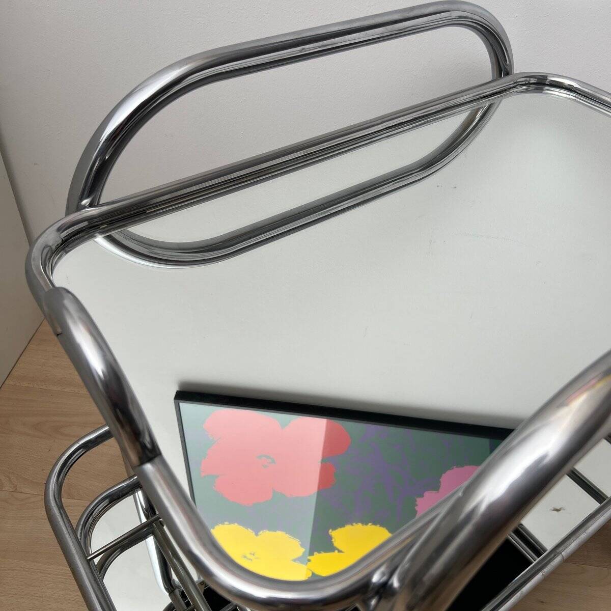 Art Deco Chromed Steel Bar Cart by Robert Mallet-Stevens, France, 1925