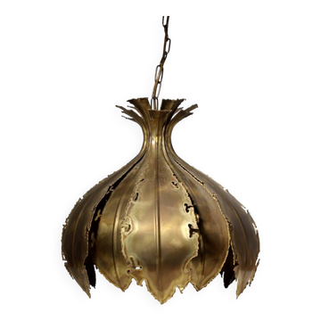Svend Aage Holm Sørensen “Onion” Brass Ceiling Lamp, 1960s, Denmark