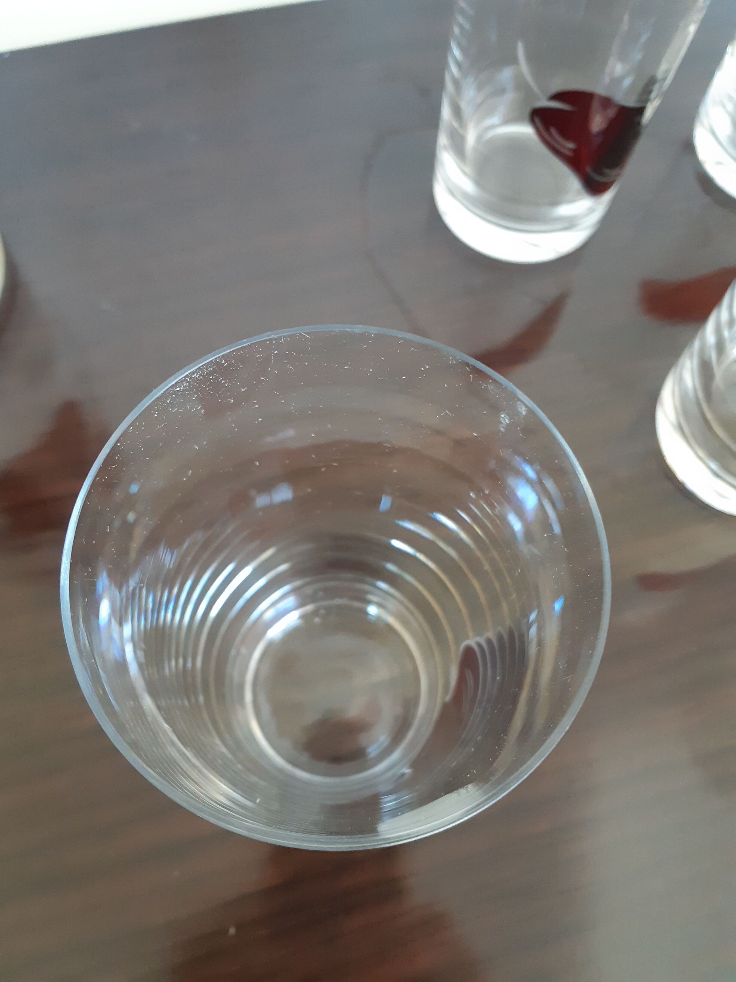 Carafe service and glass with orangeade or bohemian crystal water