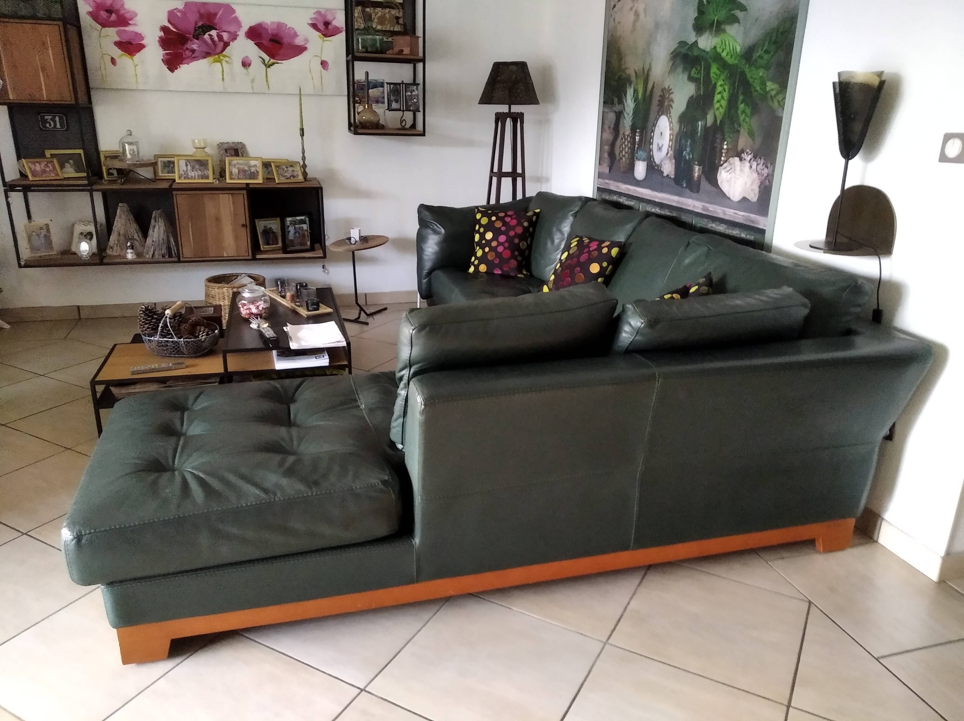 Canape d'angle cuir