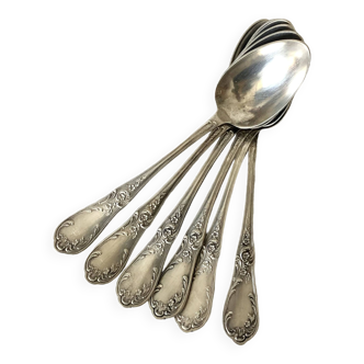 Set of 6 silver plated soup spoons