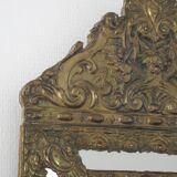 Repulsed brass parecloses mirror early 20th 36 cm x 66 cm