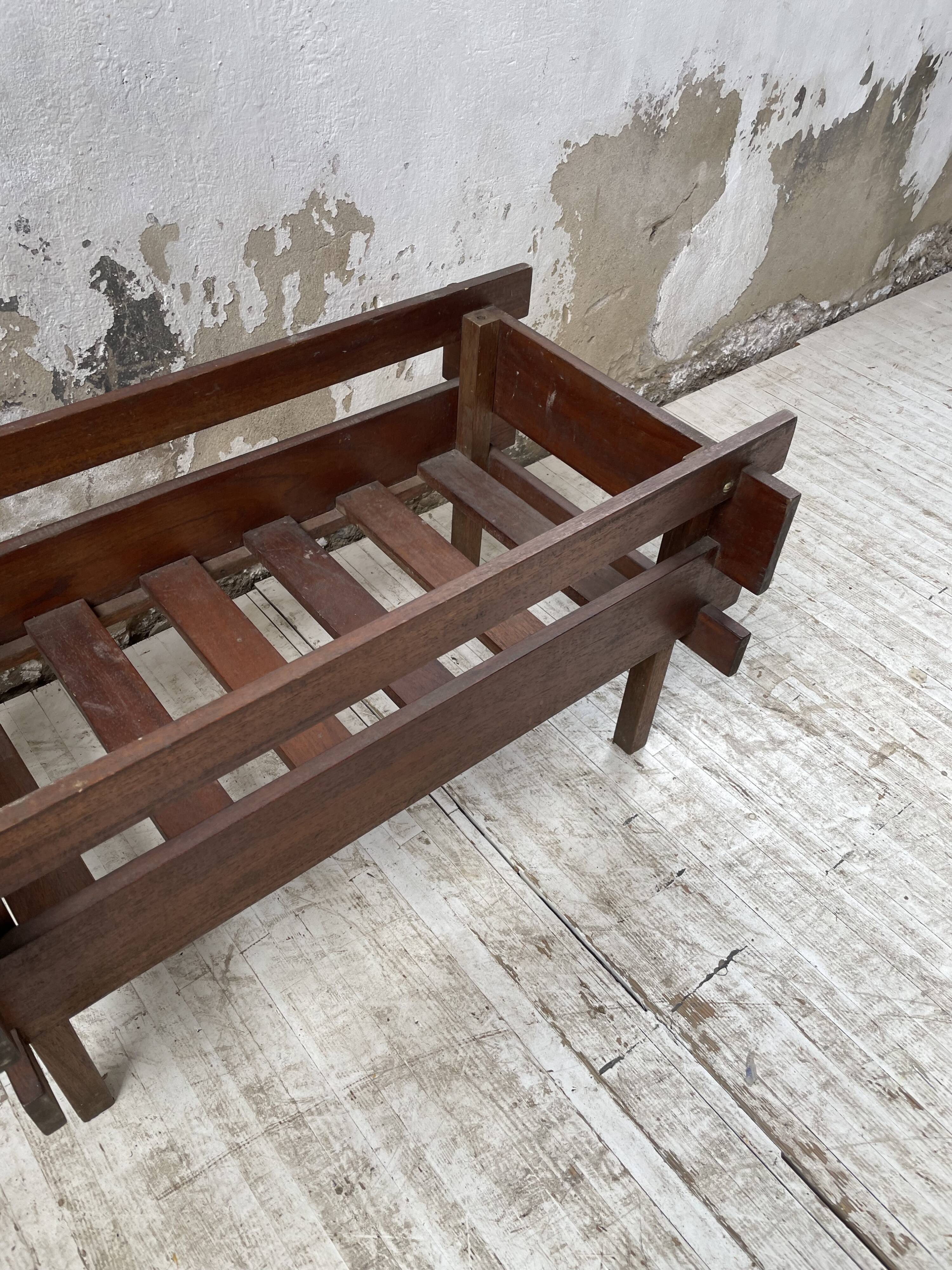 Small modernist oak planter from the 1950s