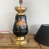 19th century ceramic lamp base, 2 m fabric cable
