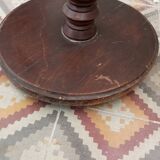 Turned wooden floor lamp