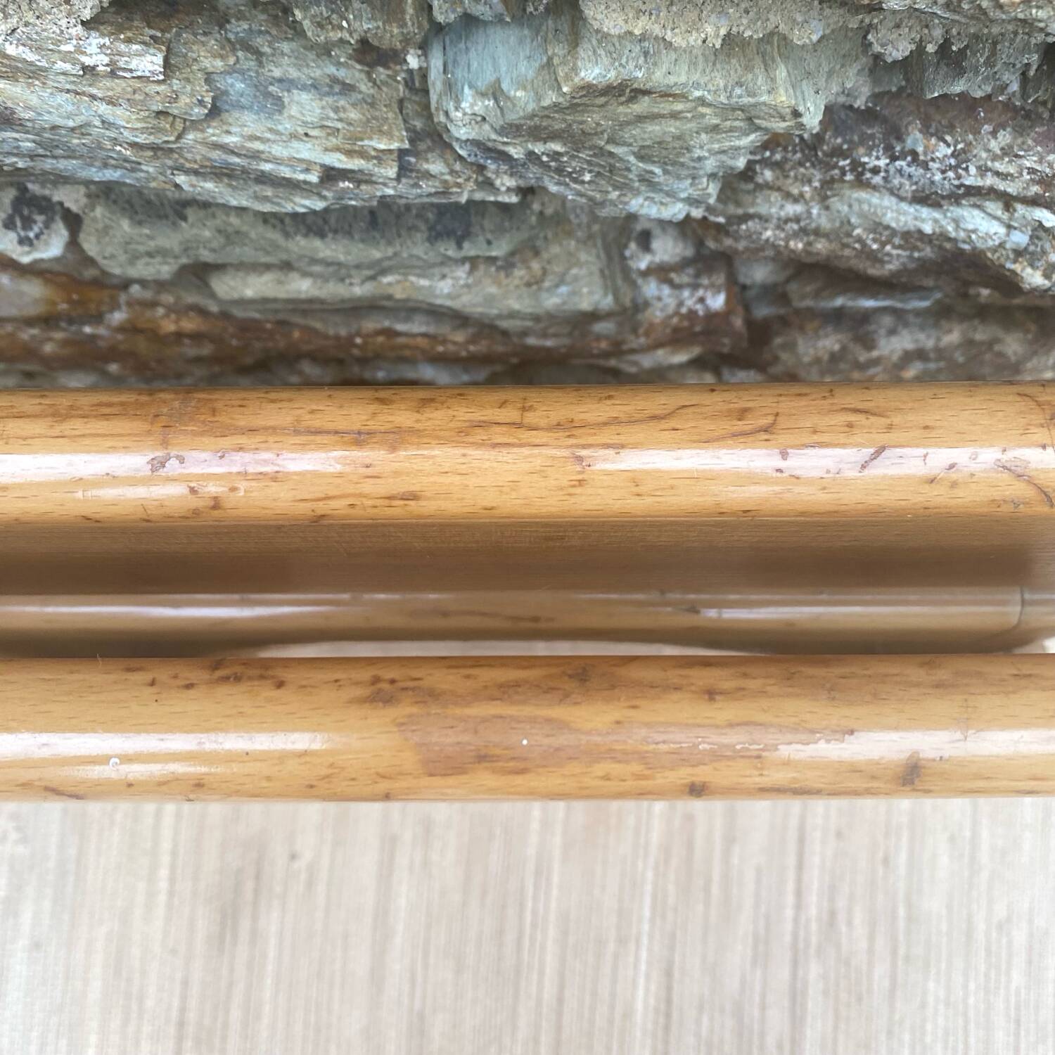 Extra flat vintage beech folding chairs