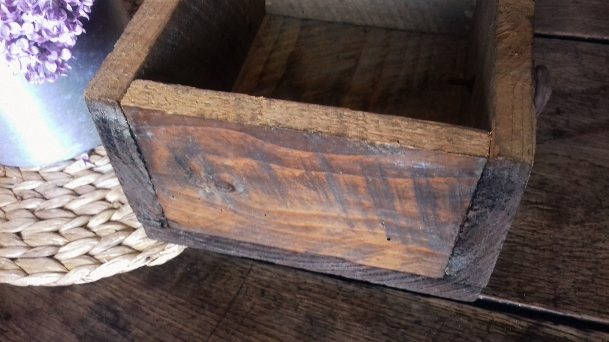 Bulk wood drawer metal button box storage