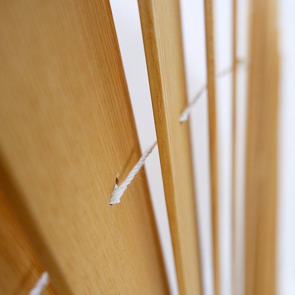 Pine folding screen in the shape of a fan, modern style, France, 1970s - Ø 113cm