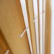 Pine folding screen in the shape of a fan, modern style, France, 1970s - Ø 113cm