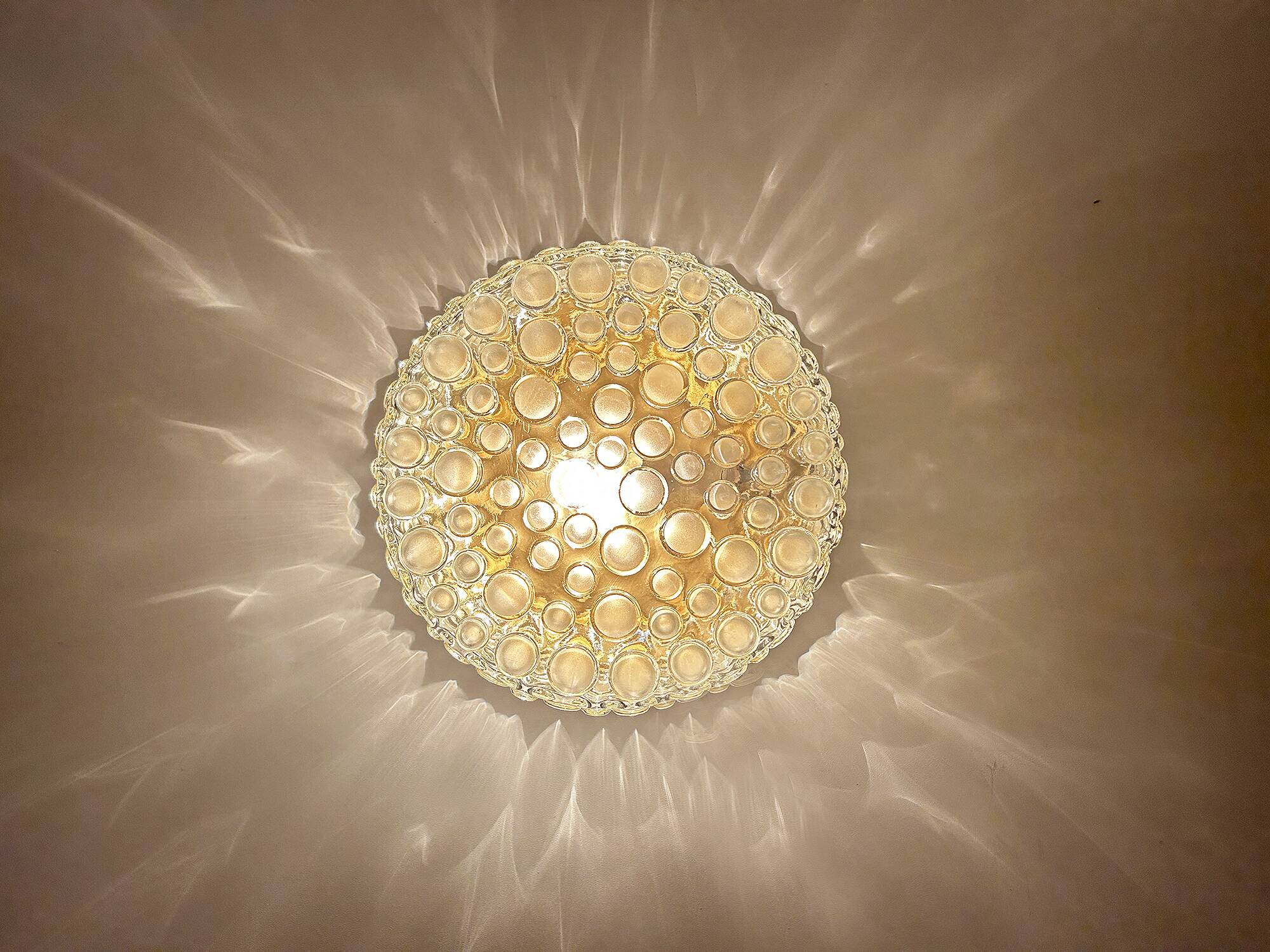 Paire d'appliques vintage en verre à bulles