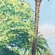 Original watercolor by tony minartz (1870-1944) spring walk in a park on the côte d'azur