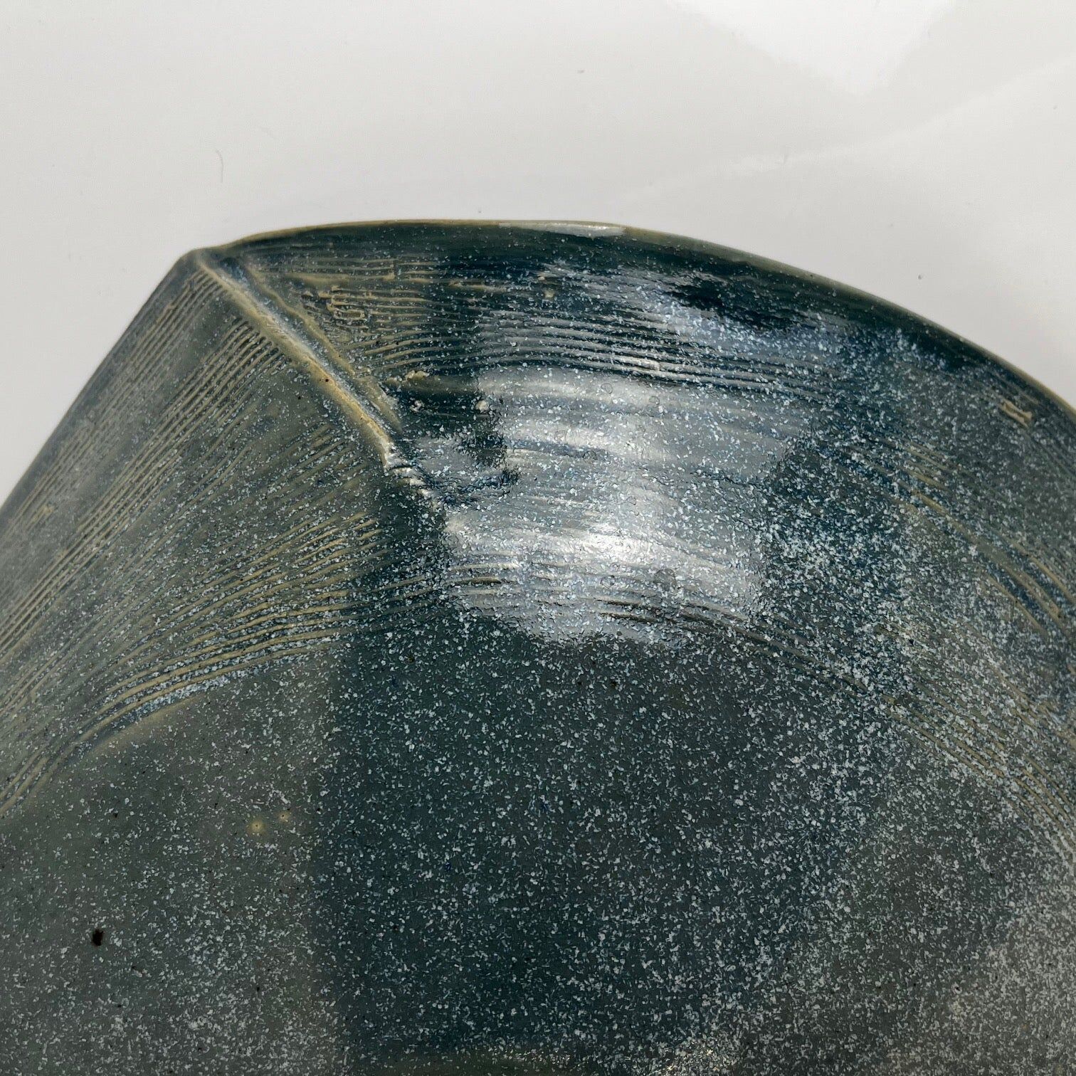 Dark blue/green glazed ceramic bowl, 1960.