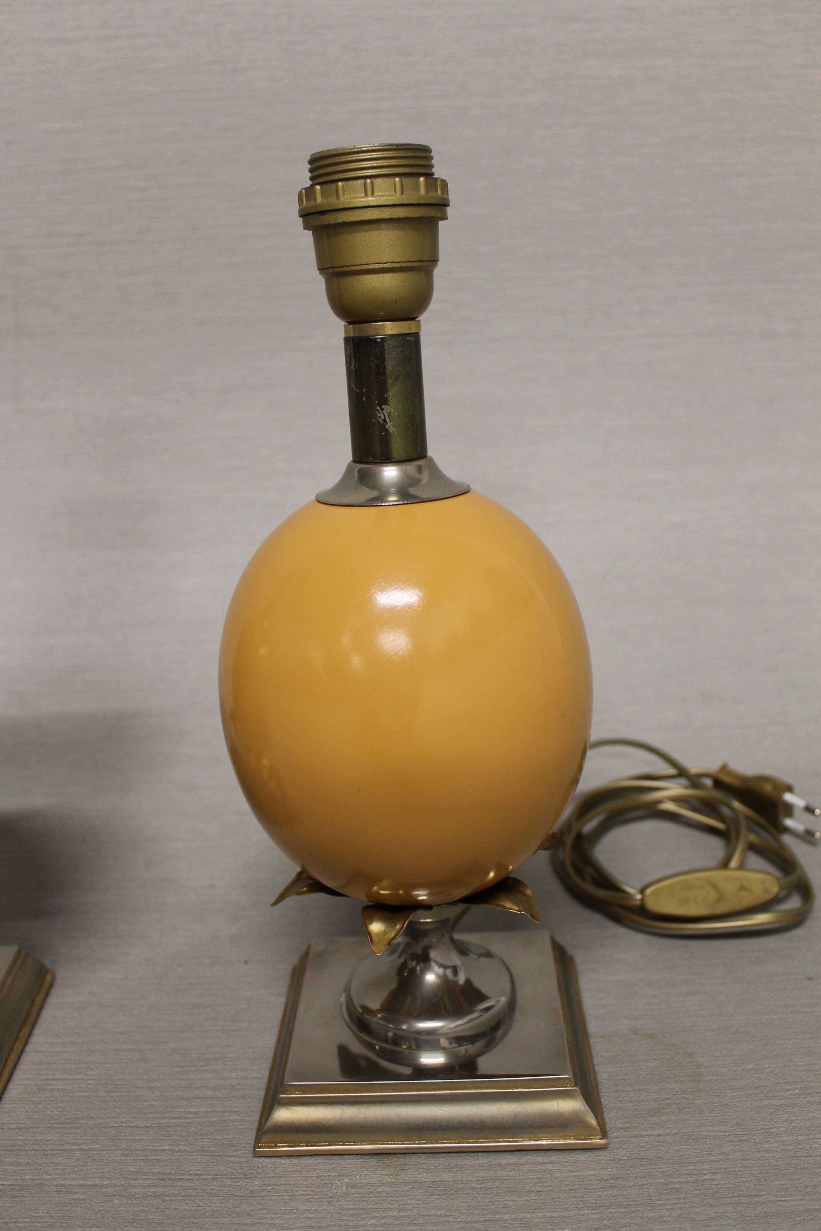 Pair of lamps feet "ostrich egg"