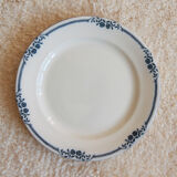 Serving dish large plate old blue earthenware Salins model Saussure