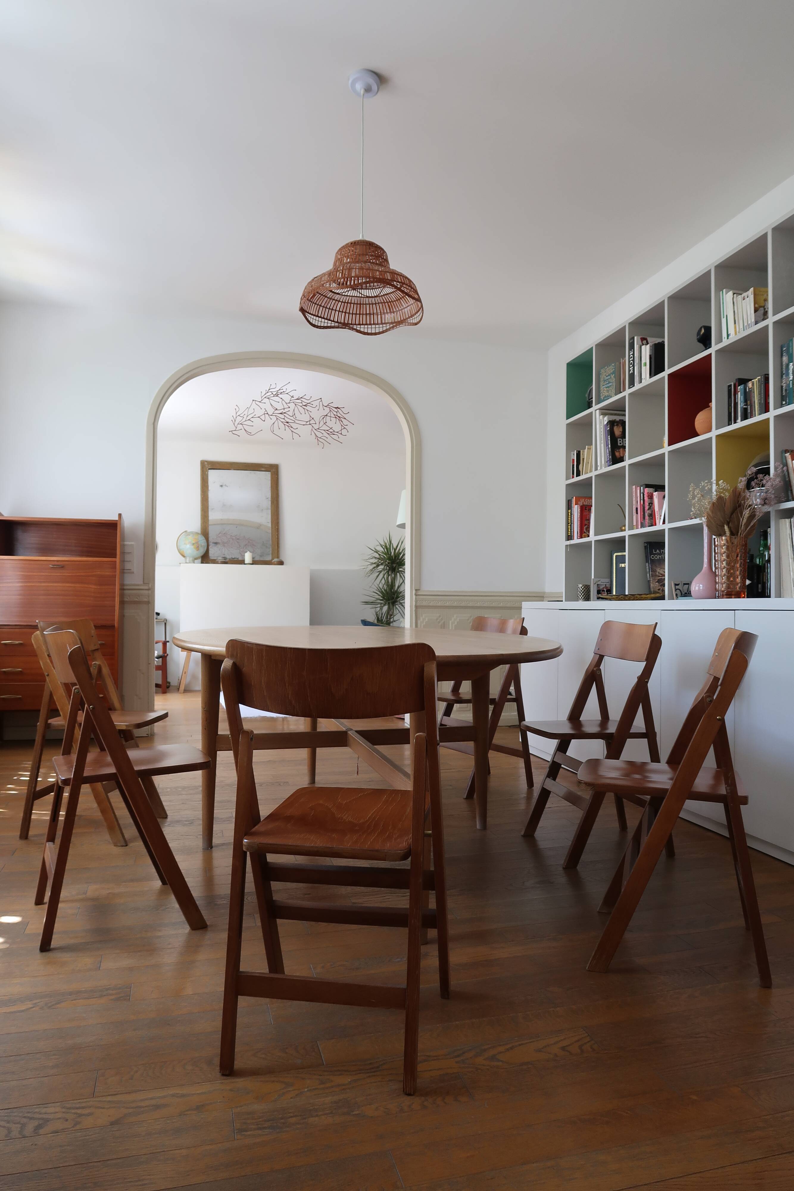 Lot de 6 chaises pliantes scandinaves 1960