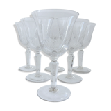 Suite of six crystal standing glasses