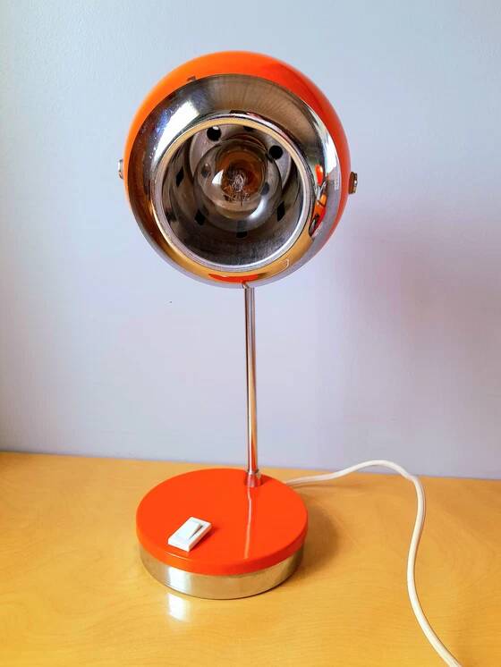 Orange eyeball lamp, G.Reggiani 70s