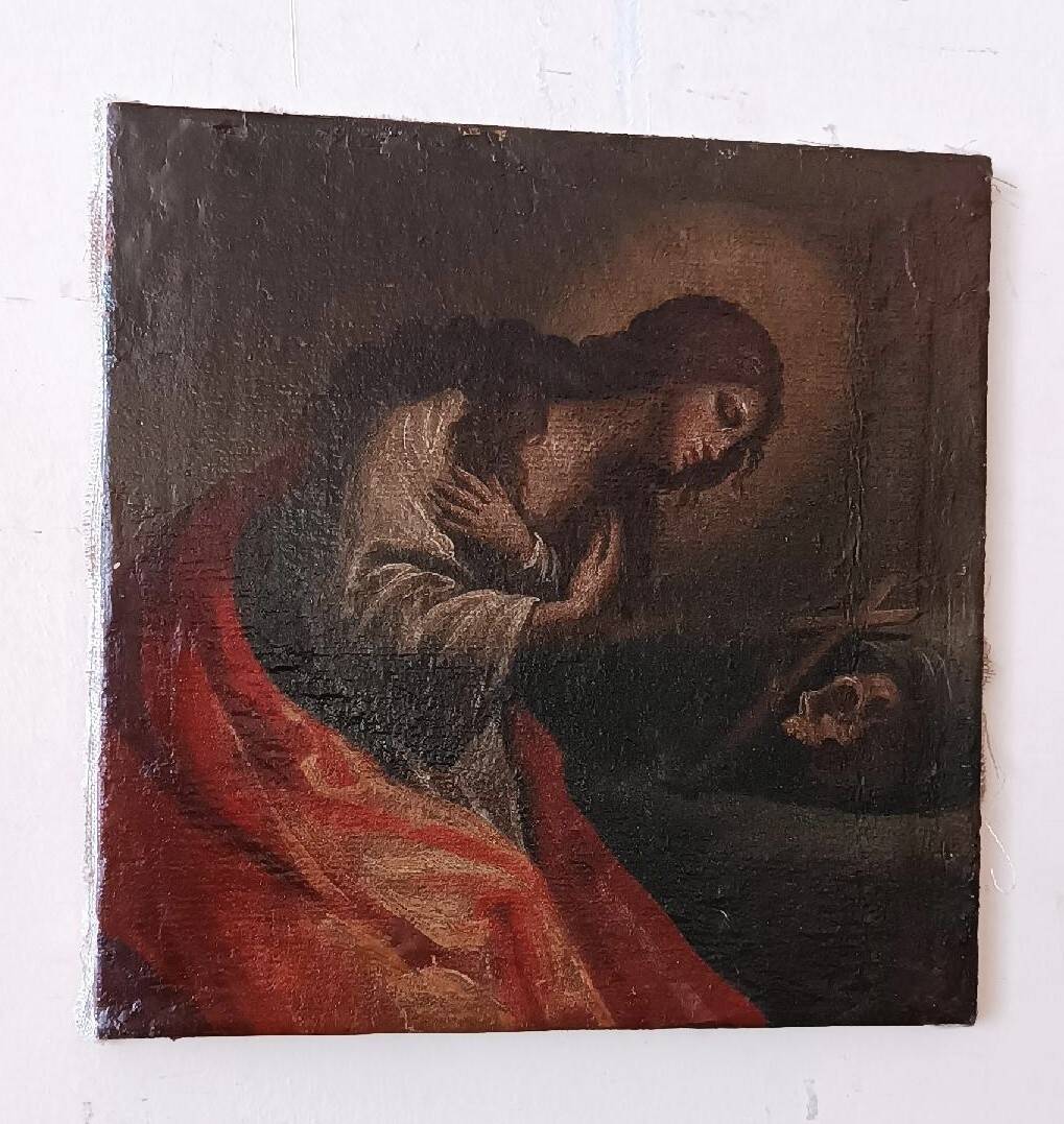 Antique oil on canvas depicting Mary Magdalene, Italian school of the 18th century