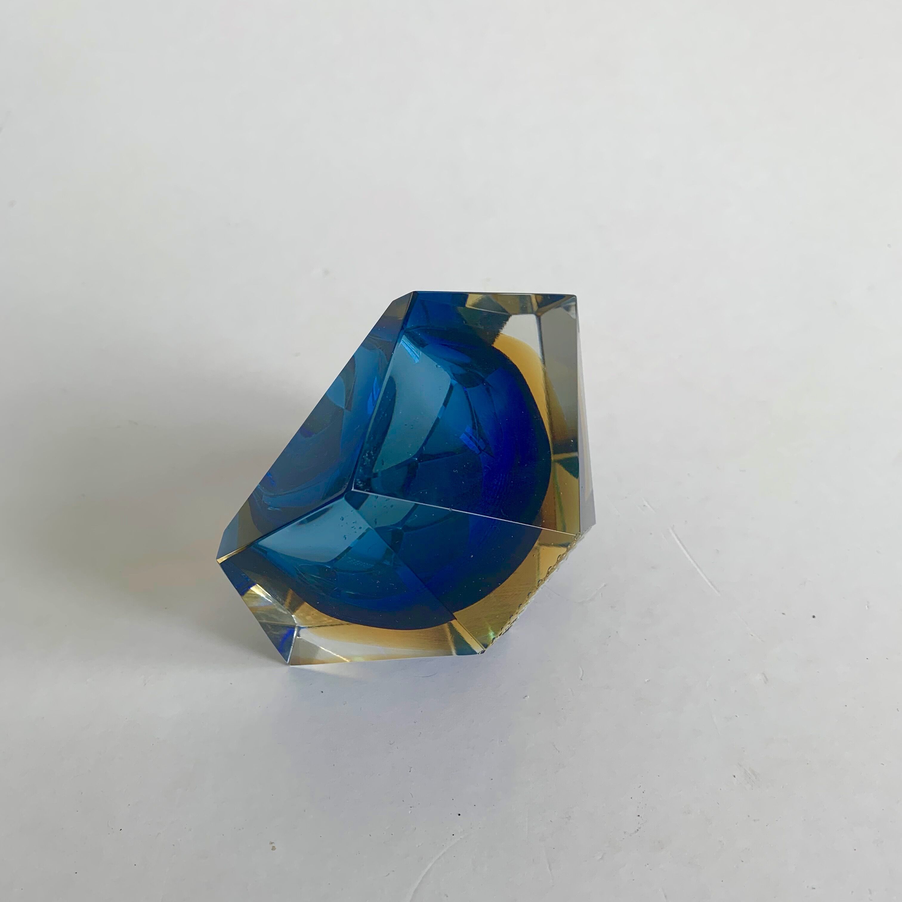 Murano Sommerso Glass Ashtray, 1960s