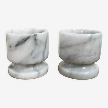 Pair of marble eggcups