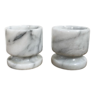 Pair of marble eggcups