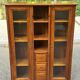 Display cabinet in solid cherry wood Louis Philippe style, 1980s - 108x35x140cm