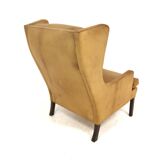 Scandinavian leather armchair, Sweden, 1960