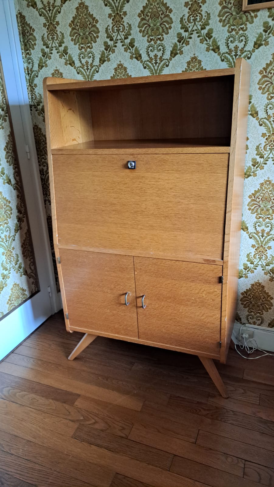 Secrétaire bureau vintage bois