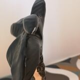 Lamp black palm in ceramic and opaline year 70