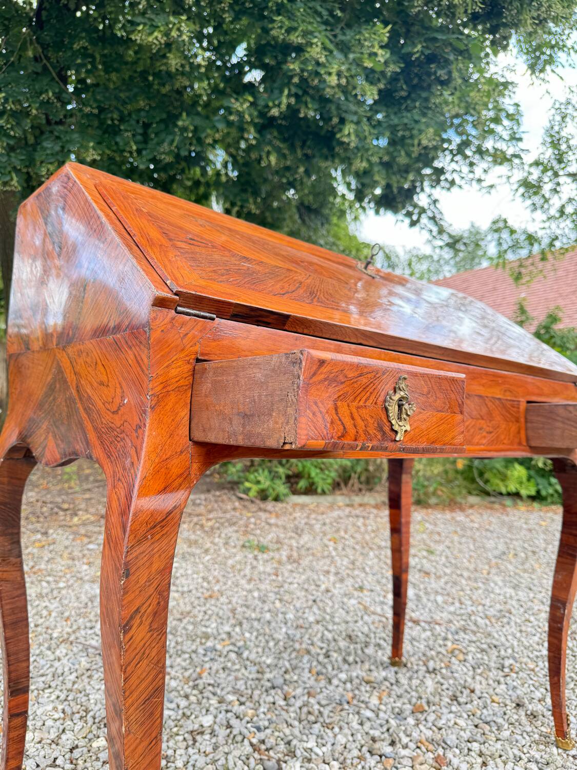 Louis xv period marquetry sloping desk, 18th century stamped criaerd