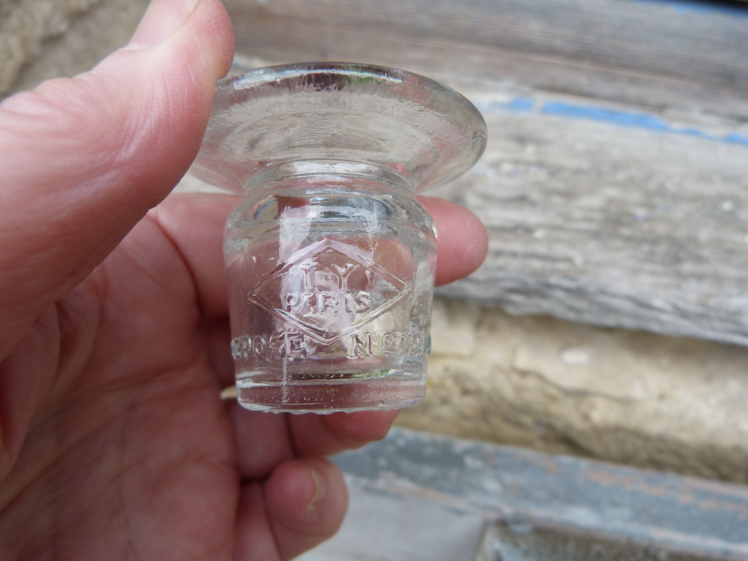 Ancier glass school inkwell