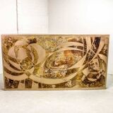 Bernhard Rohne Brutalist Etched & Oxidized Rectangle Coffee Table, 1960s