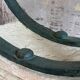 Glass and metal console with antique patina