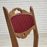1970s, set of 6 Danish dining chairs, oak wood, furniture wool.