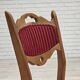 Années 1970, ensemble de 6 chaises de salle à manger danoises, bois de chêne, laine d'ameublement.