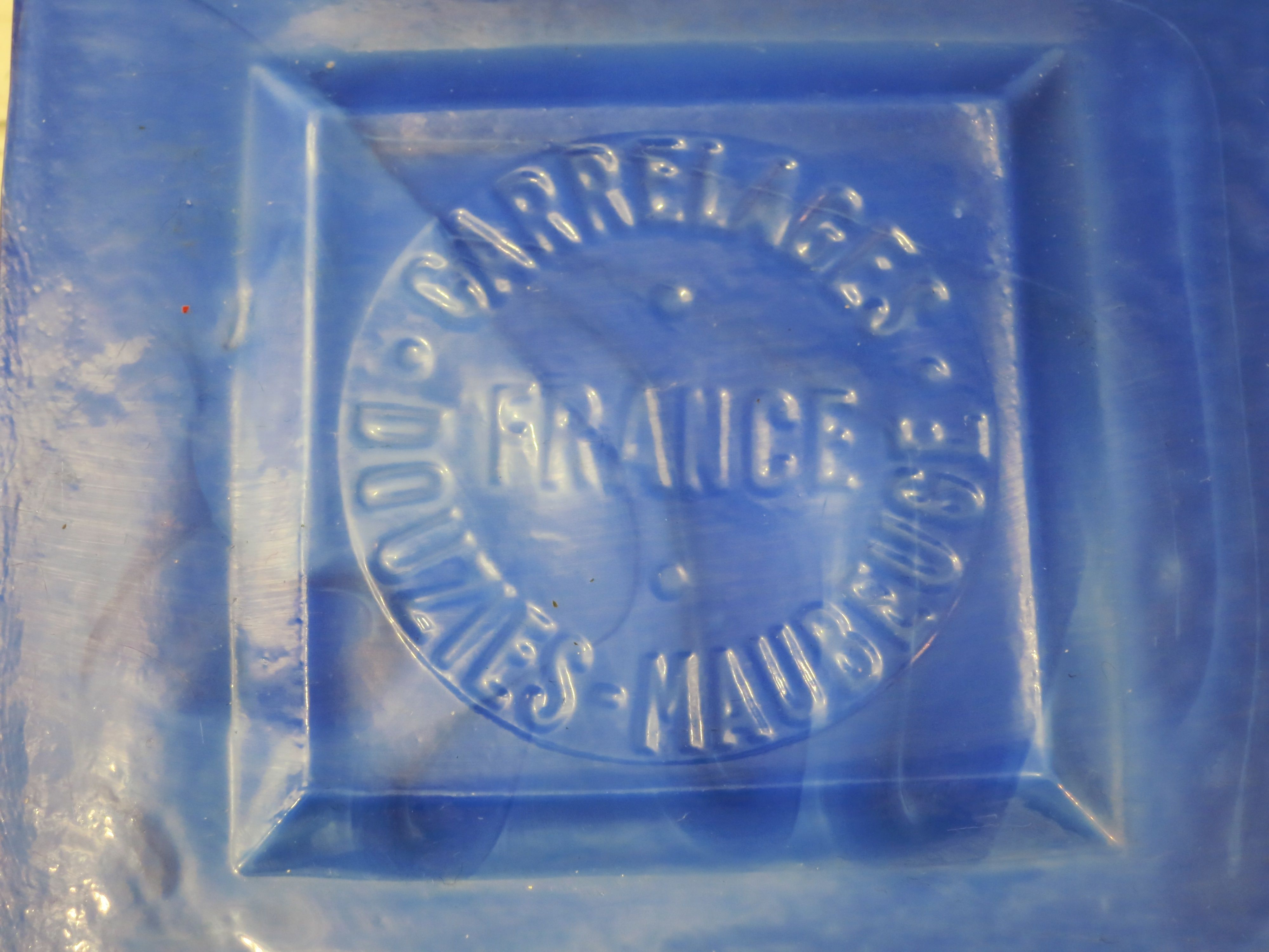 Advertising ashtray, ceramic, DOUZIES tiles, Maubeuge, france