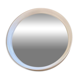 Vintage Belgian white round mirror