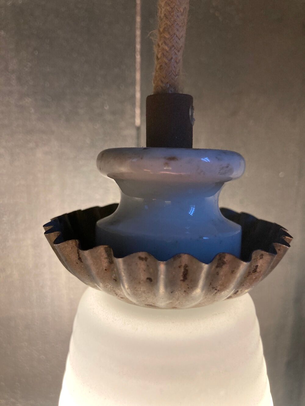 Walk cone white and metal