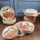 Vintage Salins Rhône service 15 pieces – Large hand-painted flowers
