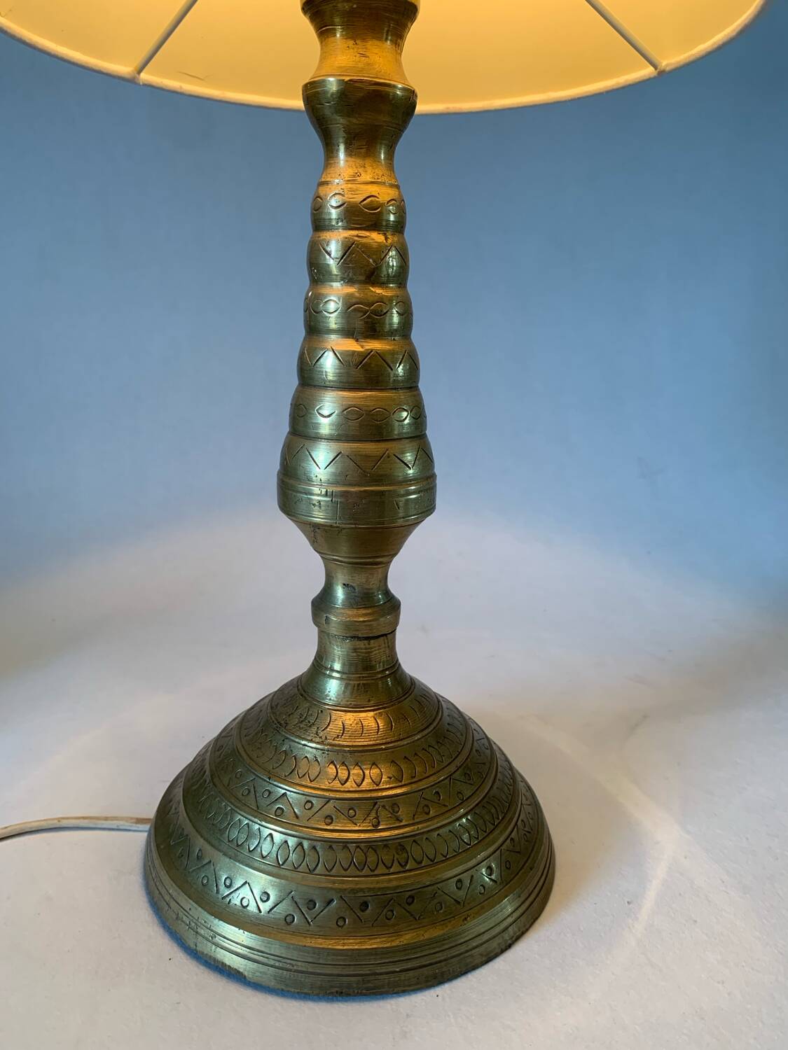 Golden brass floor lamp